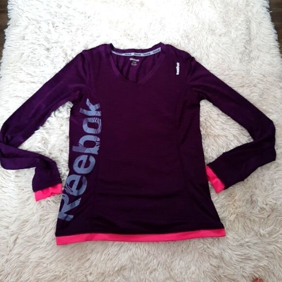 Reebok long sleeve sz s sport top v neck - Picture 1 of 2